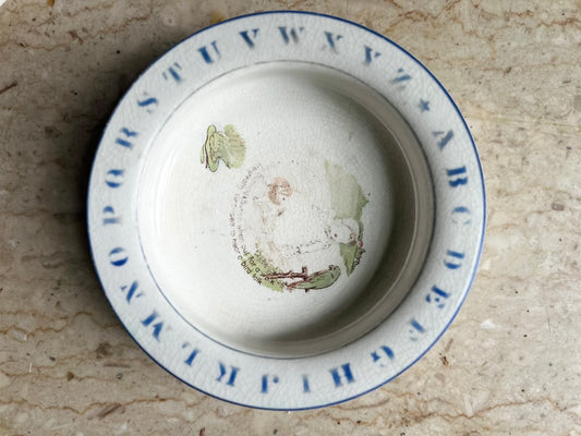 Victorian Children's Dish | Blue letters | EAST LIVERPOOL