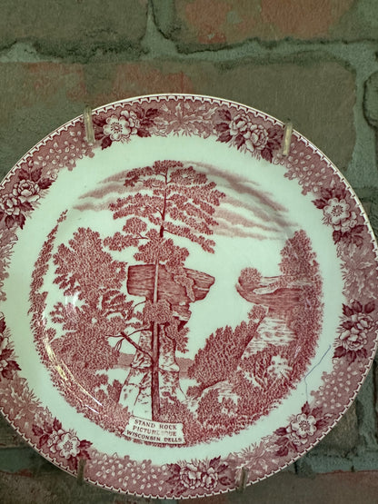 INSTANT COLLECTION | EIGHT Misc Vintage Red Transferware Plates and Bowls | Hangers Included