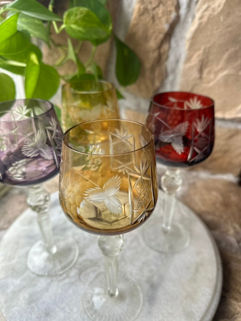 Vintage | Crystal Cut Nachtmen Crystal Goblets