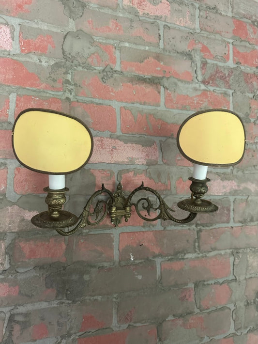 PAIR of Antique French Sconces (One Shown) REWIRED | WITH SHADES