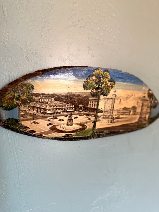 Nancy, France Découpage Wood Plaque with Relief | Souvenir | Handmade