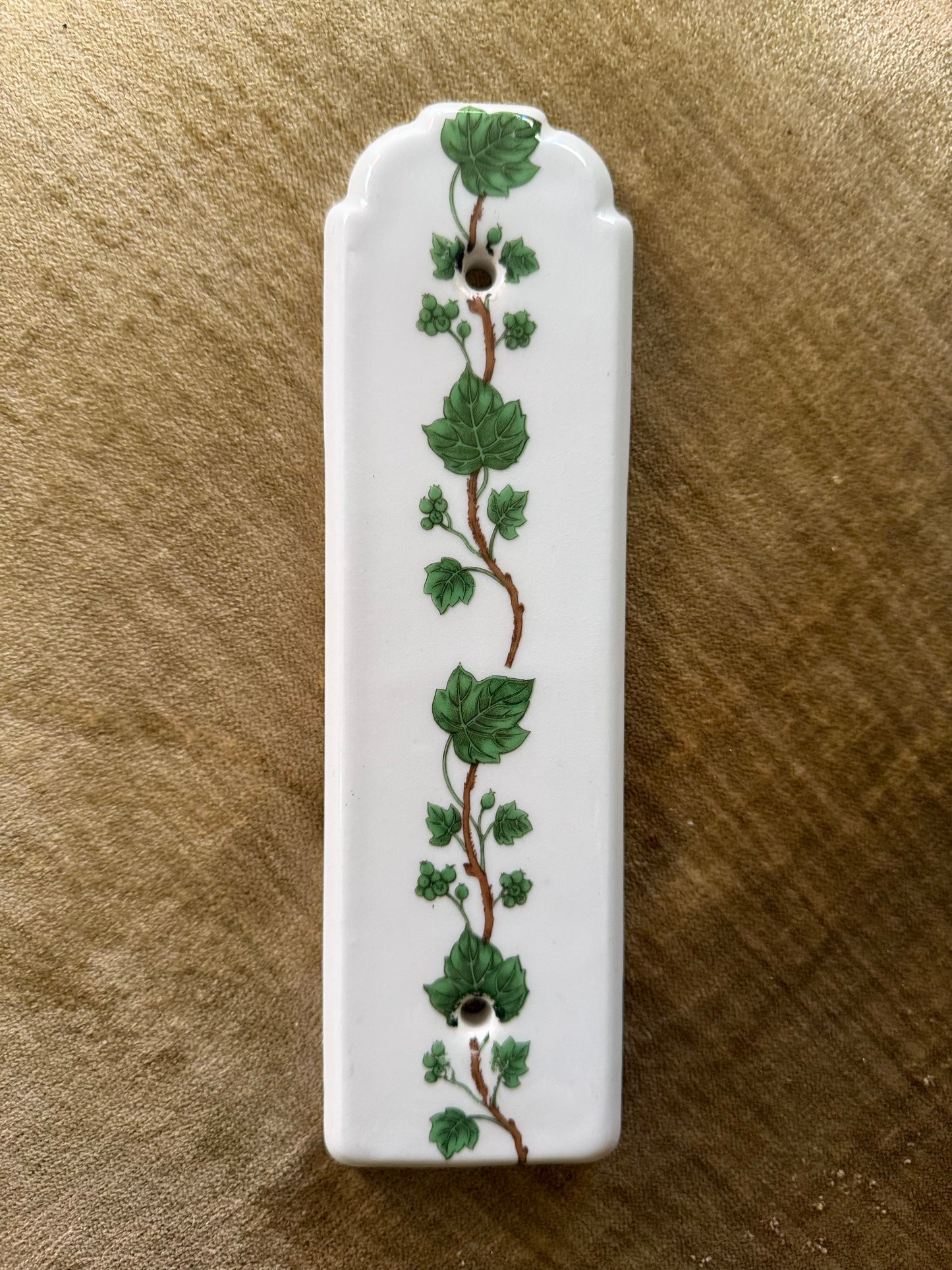 Ivy Finger Plate | Push Plate | French Porcelain | 1 of 2