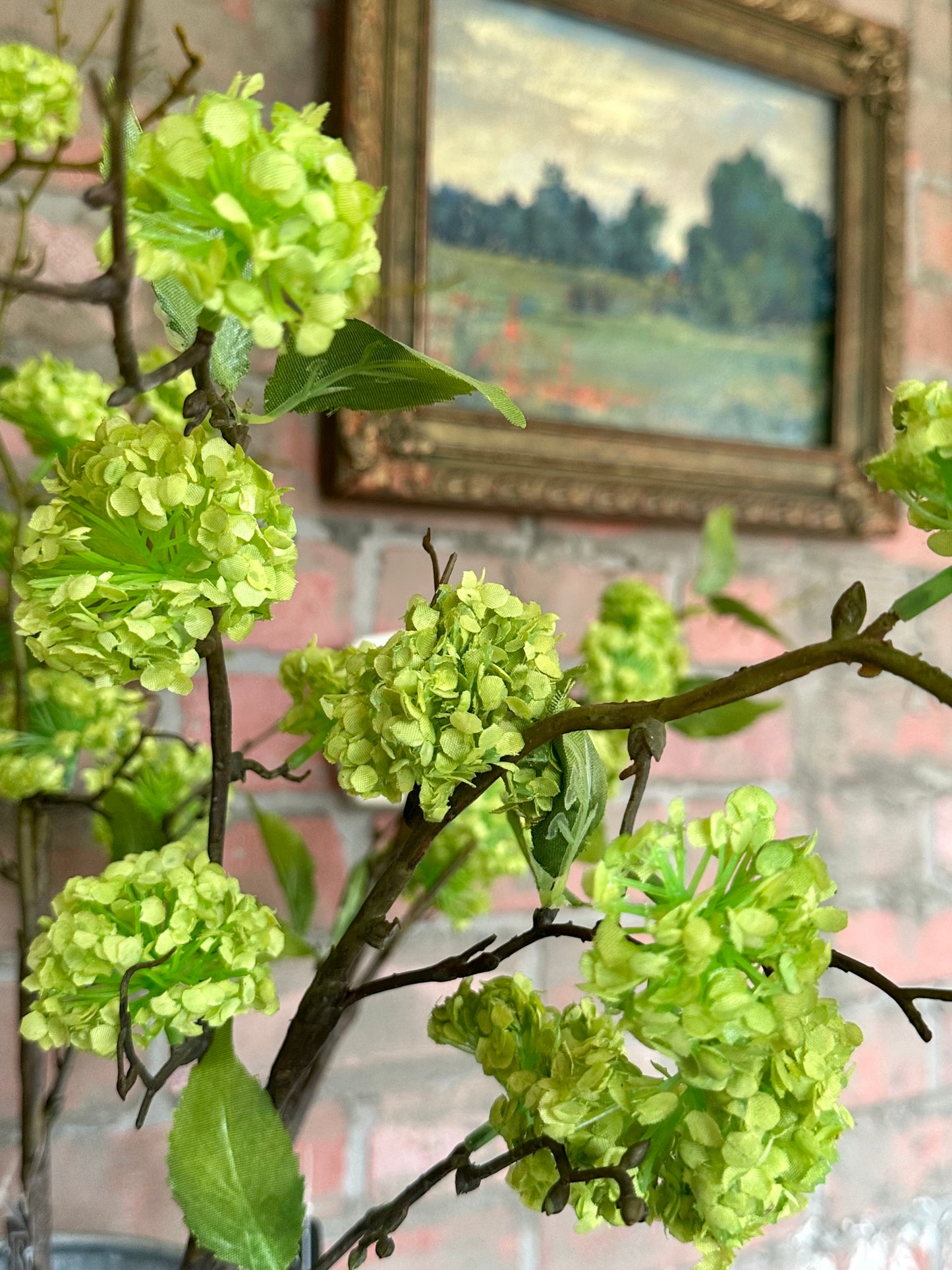 Bee Bucket with 5 Fine Faux Hydrangea Stems