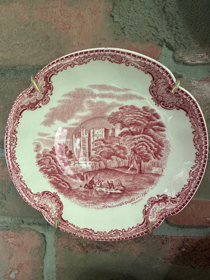 INSTANT COLLECTION | EIGHT Misc Vintage Red Transferware Plates and Bowls | Hangers Included