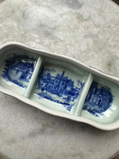 Beautiful Flow Blue Butter Dish | RARE