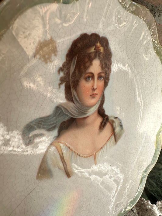 1920s Antique Limoges Plate | Grecian with Empress Josephine Vibes | QUEEN LOUISE of PRUSSIA