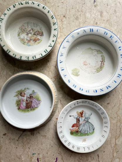 Victorian Children's Dish | Blue letters | EAST LIVERPOOL