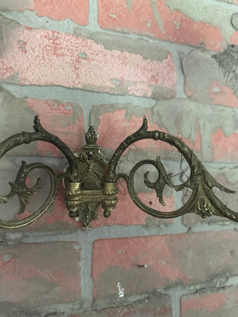 PAIR of Antique French Sconces (One Shown) REWIRED | WITH SHADES