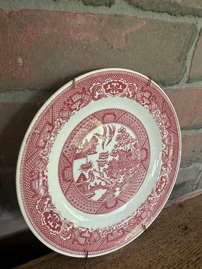 INSTANT COLLECTION | EIGHT Misc Vintage Red Transferware Plates and Bowls | Hangers Included