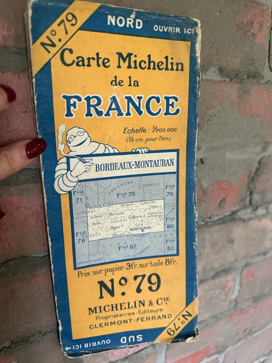 100 Year Old Bordeaux Map | 1920s Michelin Map