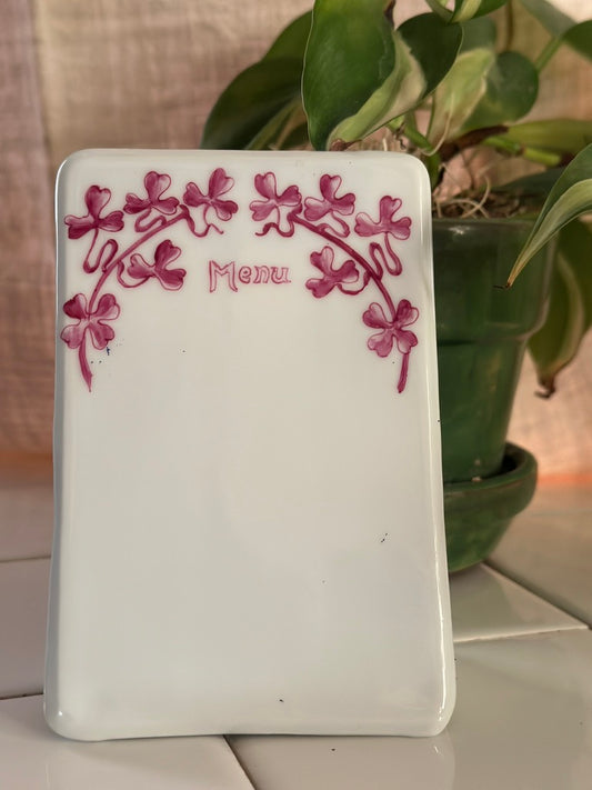 Vintage French Porcelain Menu