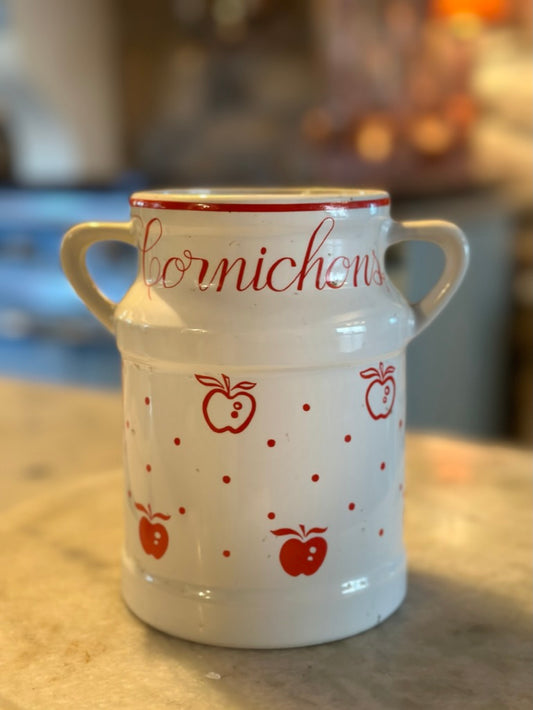 Charming Vintage Cornichon Crock | French Country