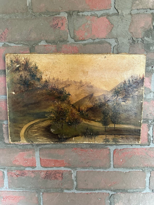 Antique French Oil on Canvas | Sign MH Tranchank