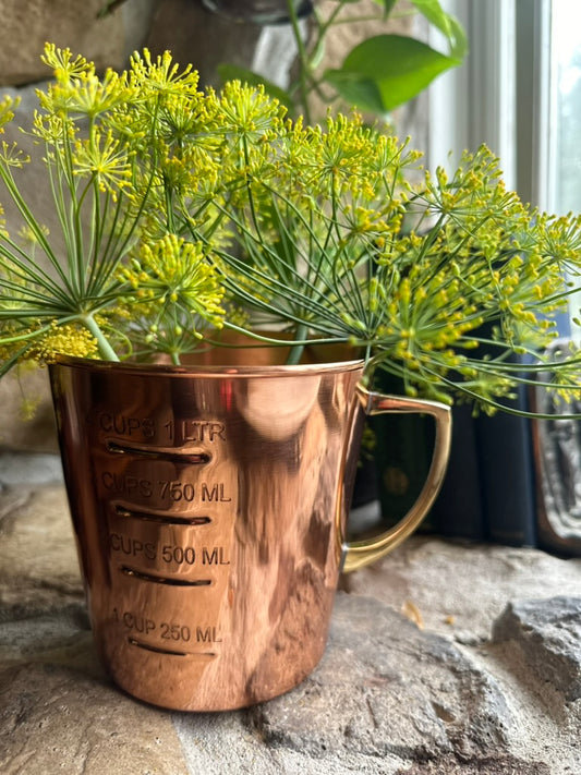 Copper Measuring Cup | 4 Cup | Brass Handle