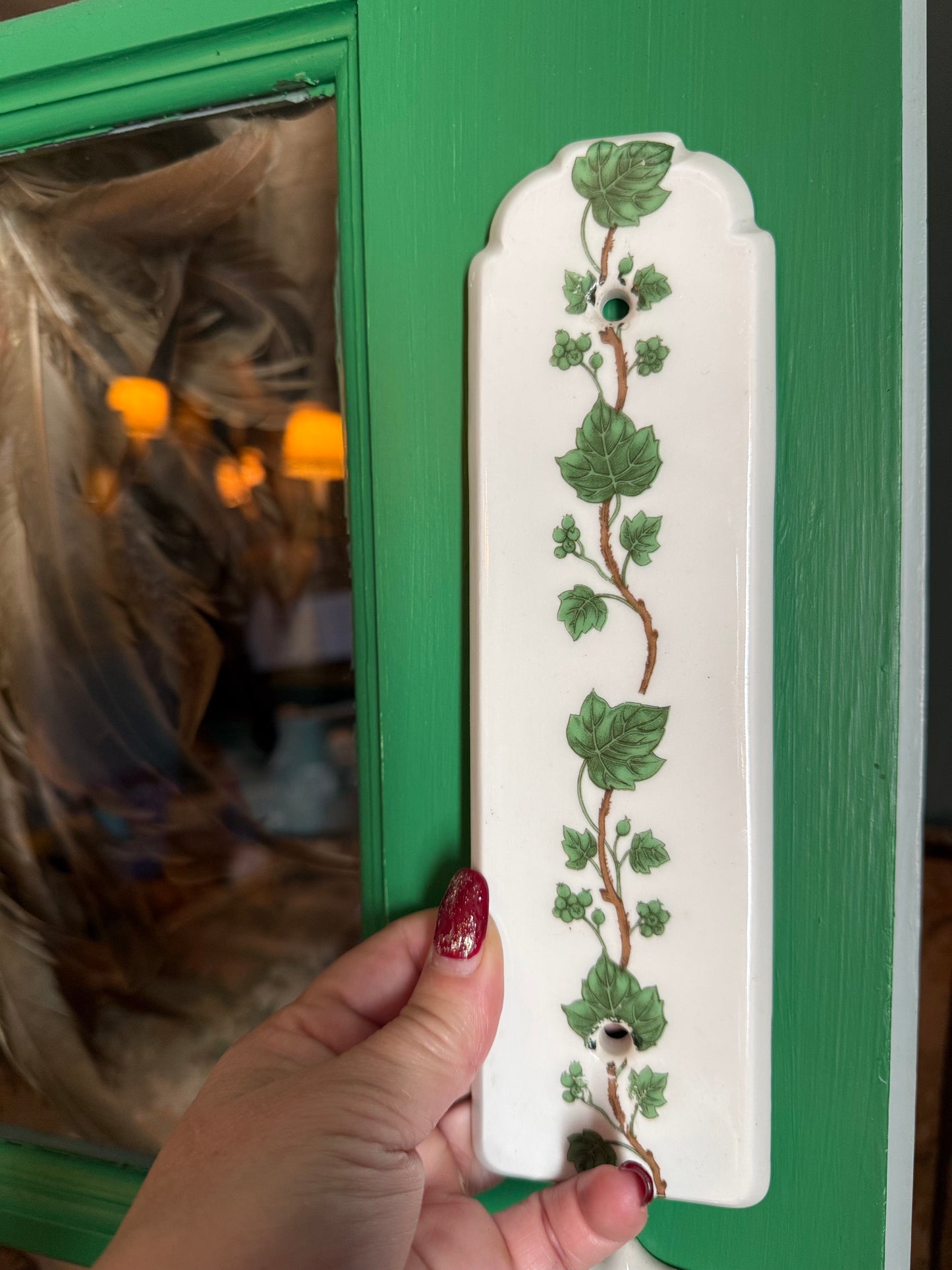 Ivy Finger Plate | Push Plate | French Porcelain | 1 of 2