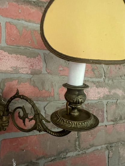 PAIR of Antique French Sconces (One Shown) REWIRED | WITH SHADES