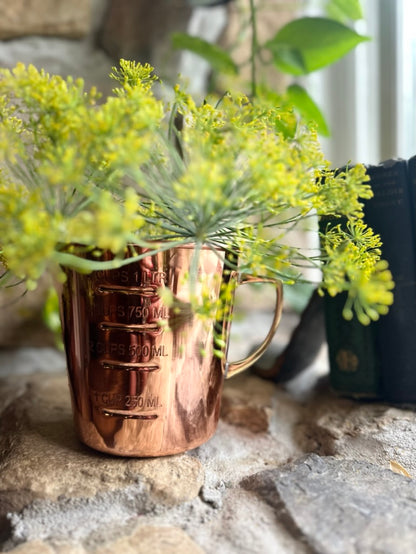 Copper Measuring Cup | 4 Cup | Brass Handle