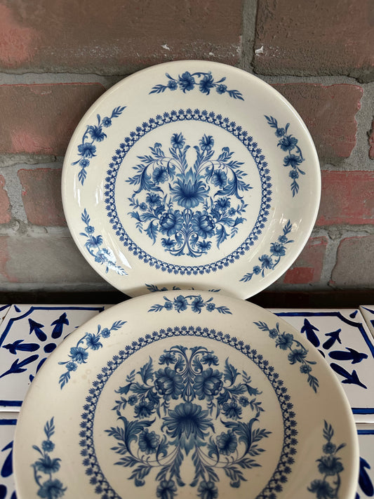 2 Portuguese Blue and White Plates (Dishwasher Safe)
