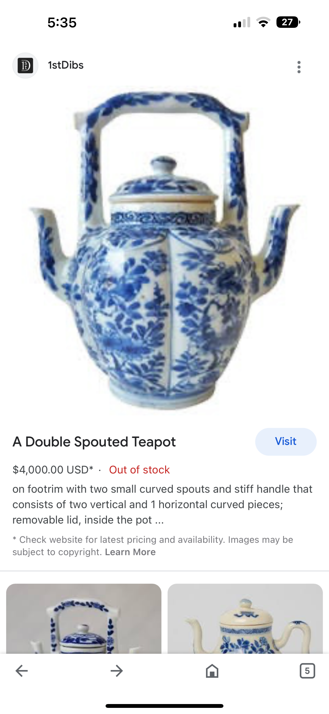 Antique, Double Spouted Chinese Tea Pot