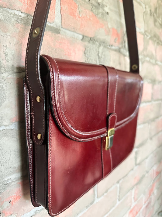1980's Burgundy Rappi Made in Italy Purse