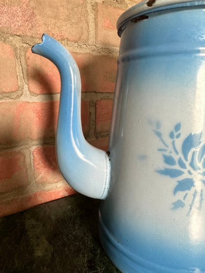 VINTAGE | French Blue Enamel Coffee Pot