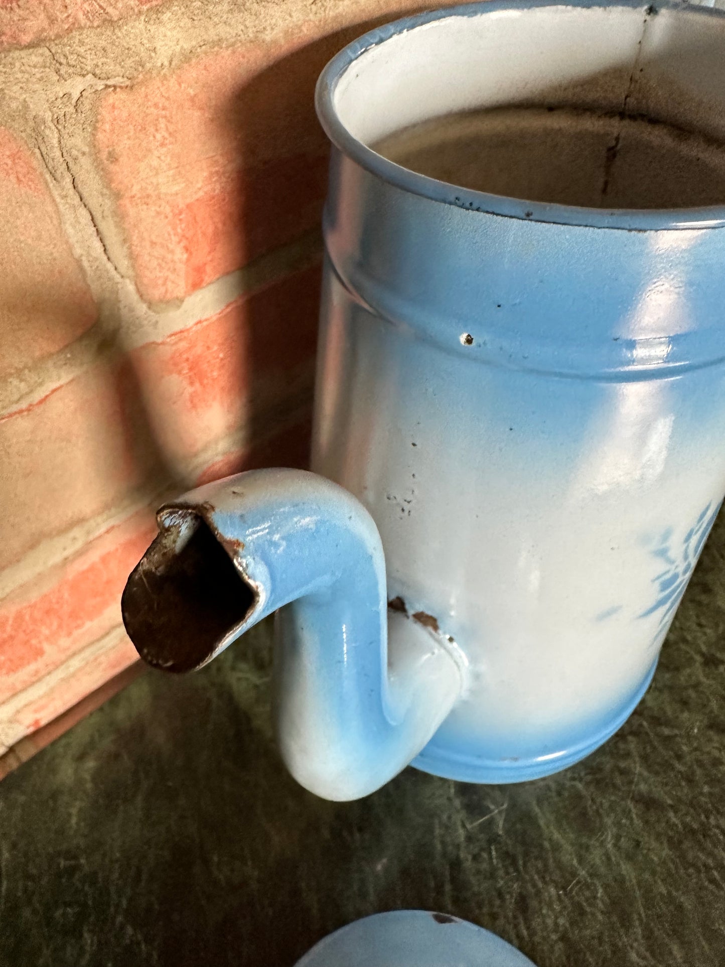 VINTAGE | French Blue Enamel Coffee Pot