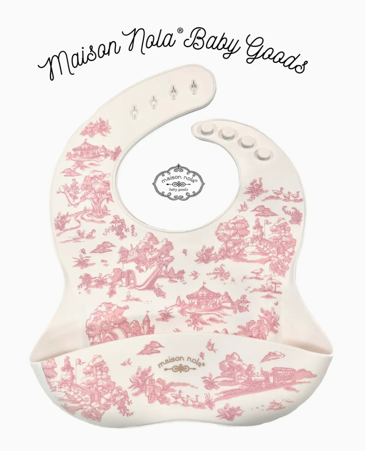 Maison Nola | Baby Bib | Blue or Pink Toile